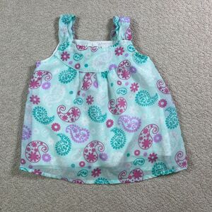 Infant Girls Healthtex Sun Dress Mint Green Paisley Size‎ 18M Fully Lined